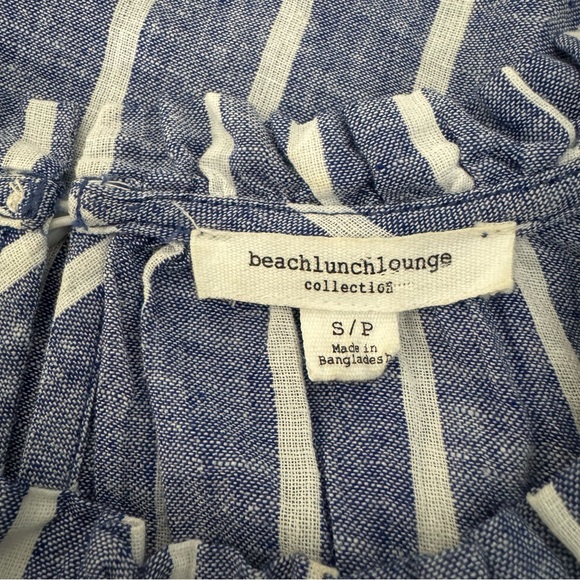 Beachlunchlounge Linen Cotton Blend Striped Sleeveless Relaxed Fit CoverUp Dress - Picture 10 of 11